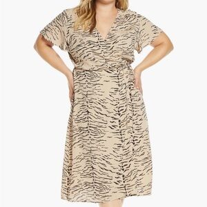 Animal Print Wrap Dress